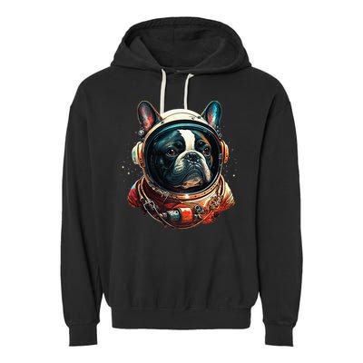French Bulldog Frenchie Astronaut in the Space Garment-Dyed Fleece Hoodie