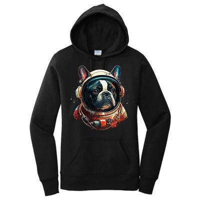 French Bulldog Frenchie Astronaut in the Space Women's Pullover Hoodie