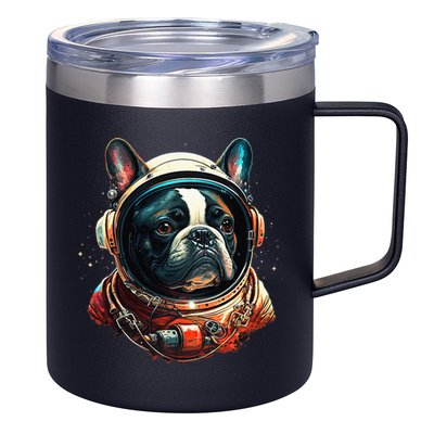 French Bulldog Frenchie Astronaut in the Space 12oz Stainless Steel Coffee Mug