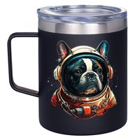 French Bulldog Frenchie Astronaut in the Space 12oz Stainless Steel Coffee Mug