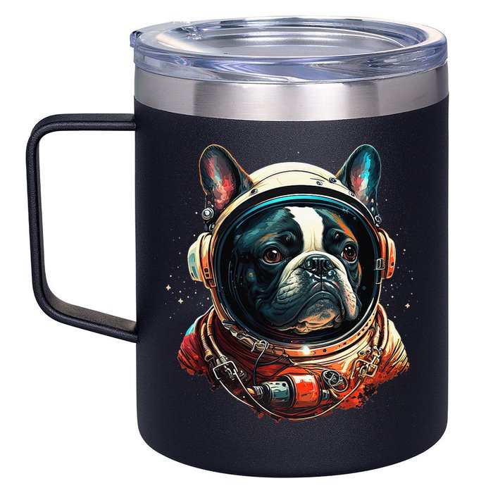French Bulldog Frenchie Astronaut in the Space 12oz Stainless Steel Coffee Mug