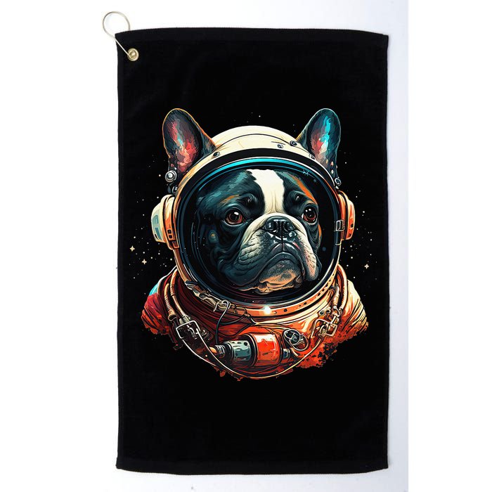 French Bulldog Frenchie Astronaut in the Space Golf Towel