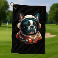 French Bulldog Frenchie Astronaut in the Space Golf Towel
