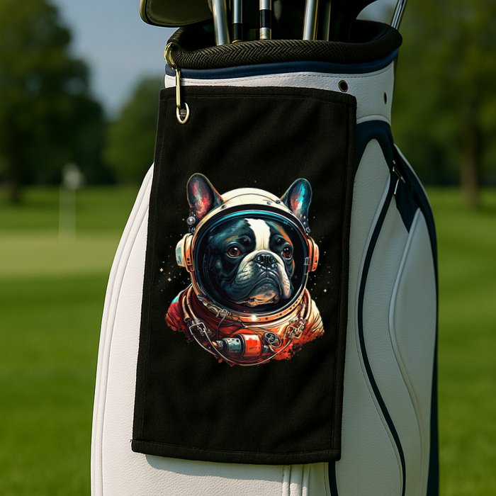 French Bulldog Frenchie Astronaut in the Space Golf Towel