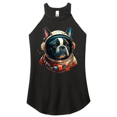 French Bulldog Frenchie Astronaut in the Space Women's Perfect Tri Rocker Tank