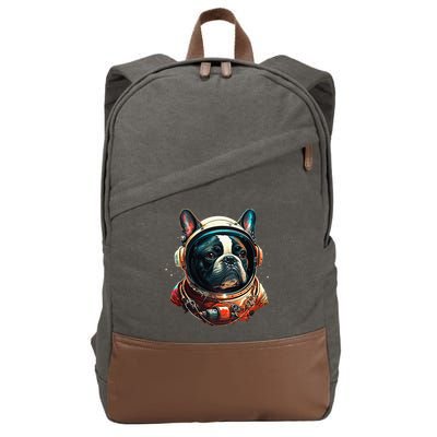 French Bulldog Frenchie Astronaut in the Space Cotton Canvas Backpack