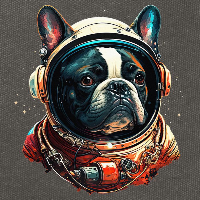 French Bulldog Frenchie Astronaut in the Space Cotton Canvas Backpack