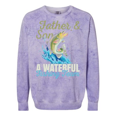 Fishing Buddies Fathers Day Pun Fishing Dad Meaningful Gift Colorblast Crewneck Sweatshirt