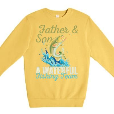 Fishing Buddies Fathers Day Pun Fishing Dad Meaningful Gift Premium Crewneck Sweatshirt