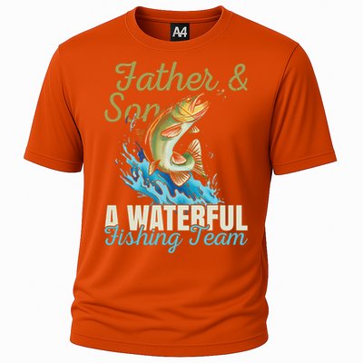 Fishing Buddies Fathers Day Pun Fishing Dad Meaningful Gift Cooling Performance Crew T-Shirt