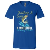 Fishing Buddies Fathers Day Pun Fishing Dad Meaningful Gift V-Neck T-Shirt