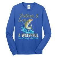 Fishing Buddies Fathers Day Pun Fishing Dad Meaningful Gift Tall Long Sleeve T-Shirt