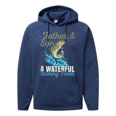 Fishing Buddies Fathers Day Pun Fishing Dad Meaningful Gift Performance Fleece Hoodie