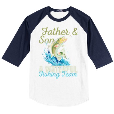 Fishing Buddies Fathers Day Pun Fishing Dad Meaningful Gift Baseball Sleeve Shirt