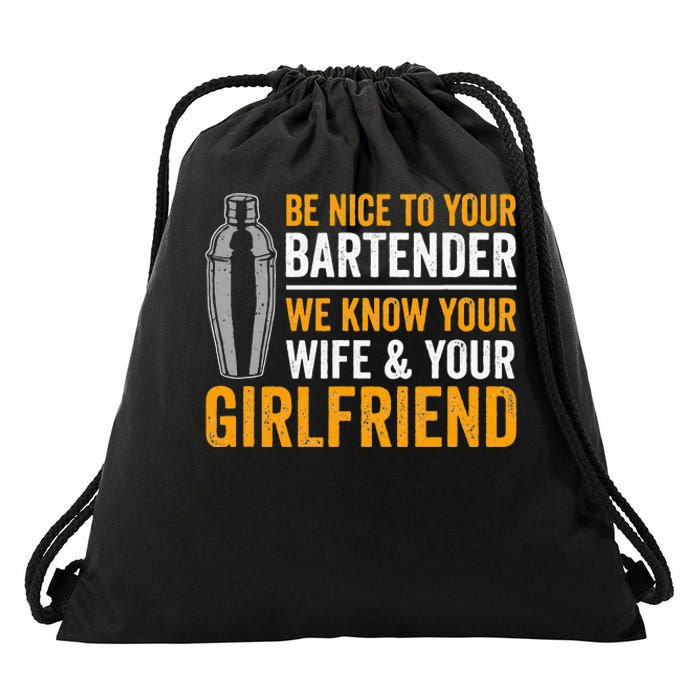 Funny Bartender Drawstring Bag