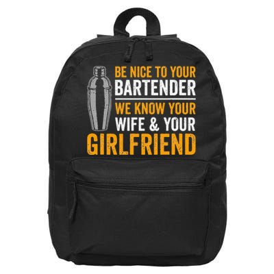 Funny Bartender 16 in Basic Backpack