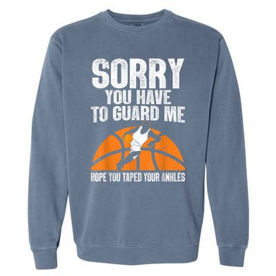 Funny Basketball For Men Women Sports Game Basketball Garment-Dyed Sweatshirt