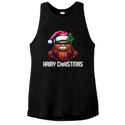 Funny Big Foot Hairy Christmas Gift Ladies PosiCharge Tri-Blend Wicking Tank