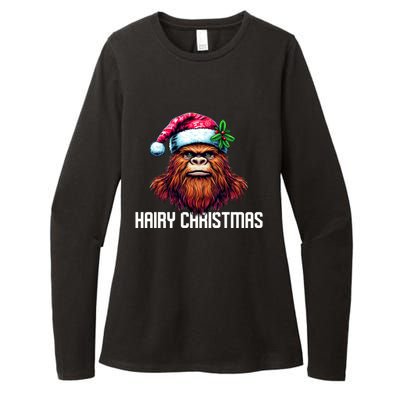 Funny Big Foot Hairy Christmas Gift Womens CVC Long Sleeve Shirt