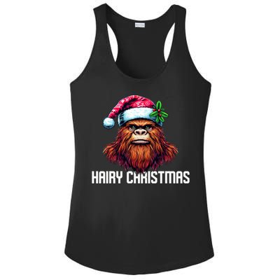 Funny Big Foot Hairy Christmas Gift Ladies PosiCharge Competitor Racerback Tank