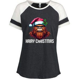 Funny Big Foot Hairy Christmas Gift Enza Ladies Jersey Colorblock Tee