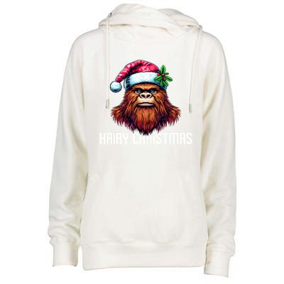 Funny Big Foot Hairy Christmas Gift Womens Funnel Neck Pullover Hood