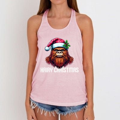 Funny Big Foot Hairy Christmas Gift Women's Knotted Racerback Tank