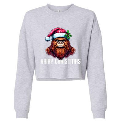 Funny Big Foot Hairy Christmas Gift Cropped Pullover Crew