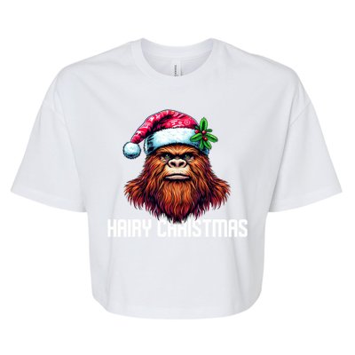 Funny Big Foot Hairy Christmas Gift Bella+Canvas Jersey Crop Tee