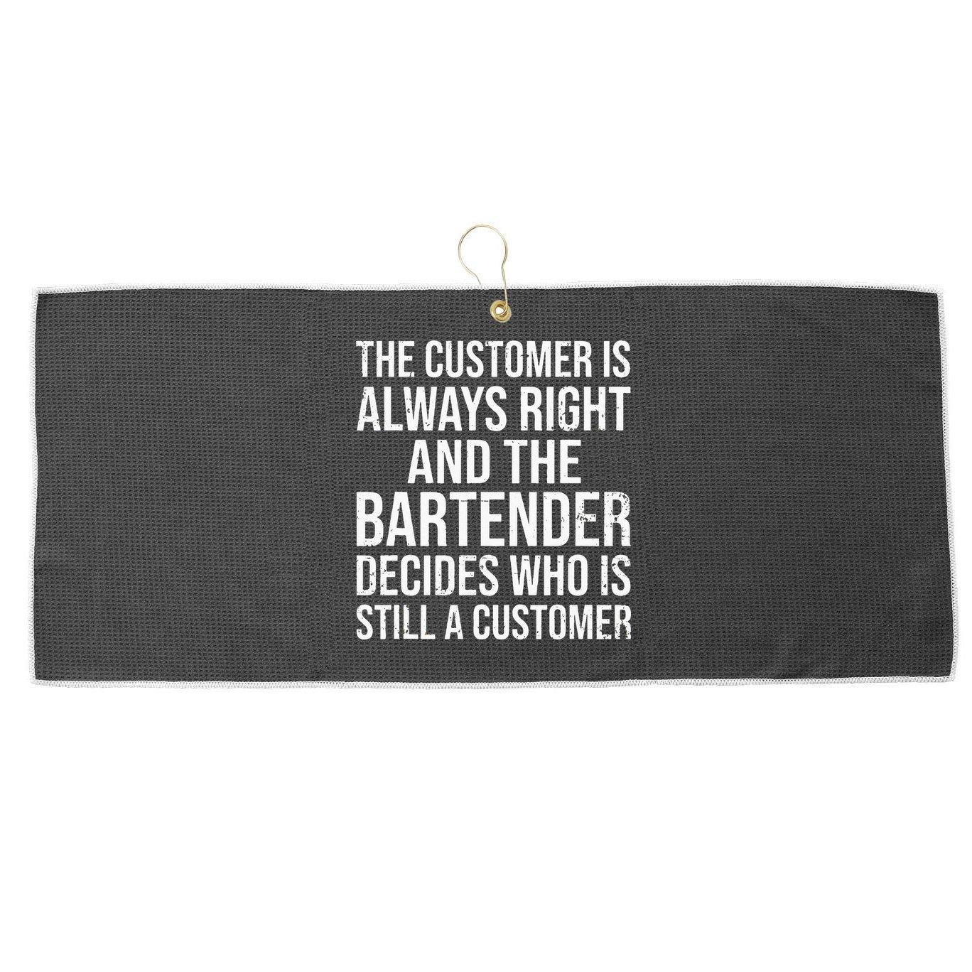 Funny Bartender Large Microfiber Waffle Golf Towel