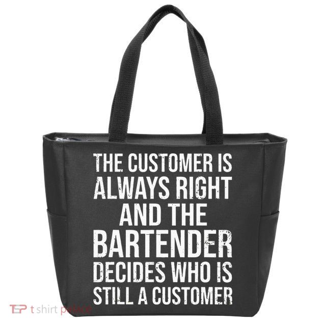Funny Bartender Zip Tote Bag