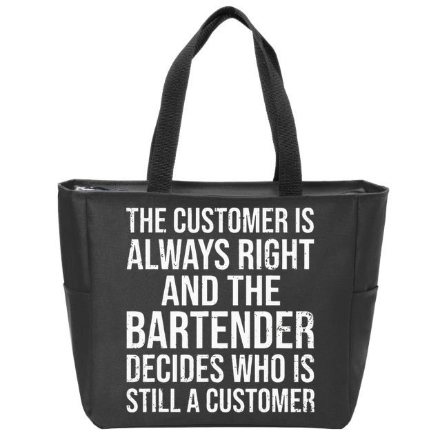 Funny Bartender Zip Tote Bag