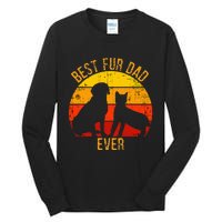 Funny Best Fur Dad Ever Vintage Retro Dog and Cat Owner Tall Long Sleeve T-Shirt