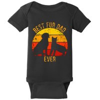 Funny Best Fur Dad Ever Vintage Retro Dog and Cat Owner Baby Bodysuit