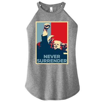 Fist Bump Fight Trump Poster Trump 2024 Never Surrender Gift Women’s Perfect Tri Rocker Tank