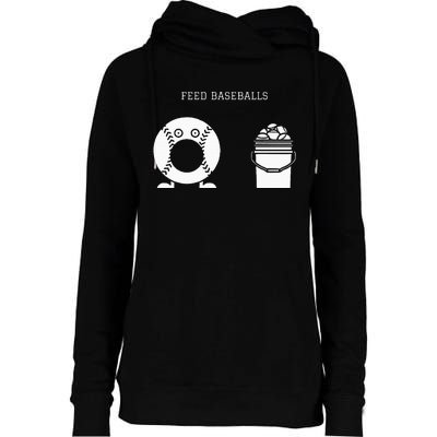 Feed Baseballs Womens Funnel Neck Pullover Hood