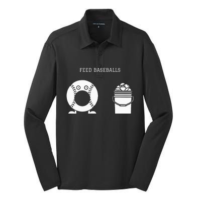 Feed Baseballs Silk Touch Performance Long Sleeve Polo