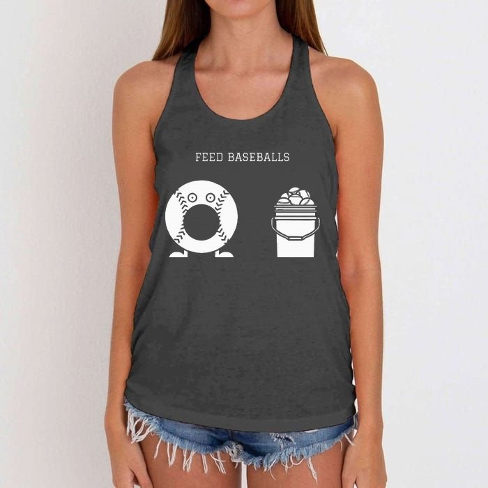 Feed Baseballs Women's Knotted Racerback Tank