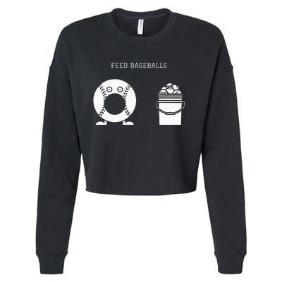 Feed Baseballs Cropped Pullover Crew