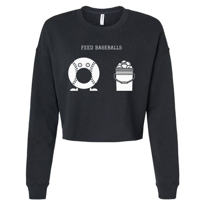 Feed Baseballs Cropped Pullover Crew