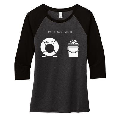 Feed Baseballs Women's Tri-Blend 3/4-Sleeve Raglan Shirt