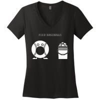 Feed Baseballs Women's V-Neck T-Shirt