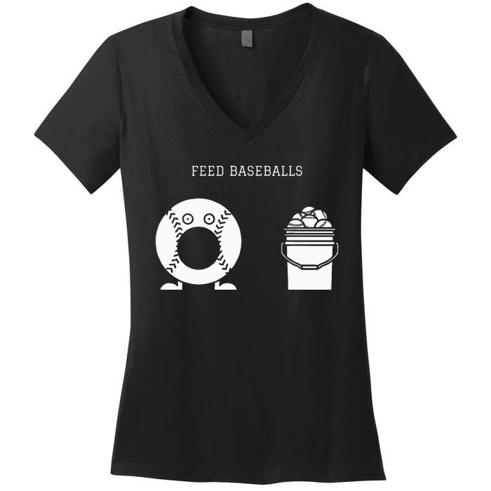 Feed Baseballs Women's V-Neck T-Shirt