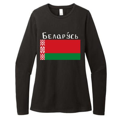 Flag Belarus Freedom Liberty Country Design Meaningful Gift Womens CVC Long Sleeve Shirt