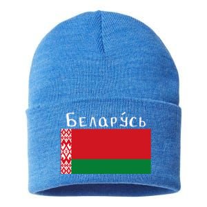 Flag Belarus Freedom Liberty Country Design Meaningful Gift Sustainable Knit Beanie