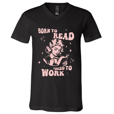 Funny Book For Women Born To Read V-Neck T-Shirt