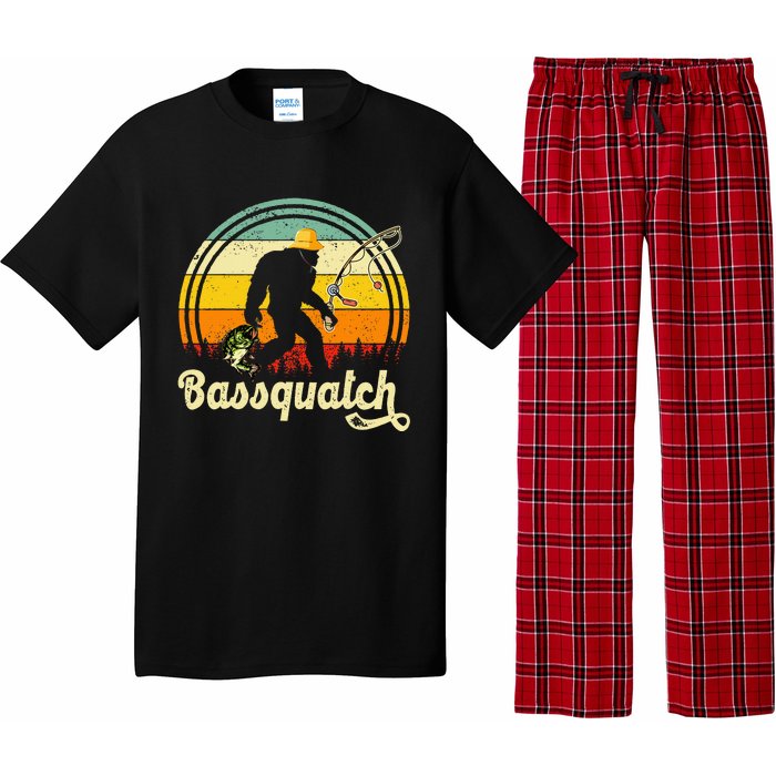 Funny Bigfoot Fishing Outdoor Fishing Gifts Pajama Set