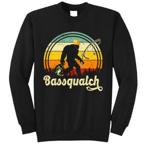 Funny Bigfoot Fishing Outdoor Fishing Gifts Tall Sweatshirt