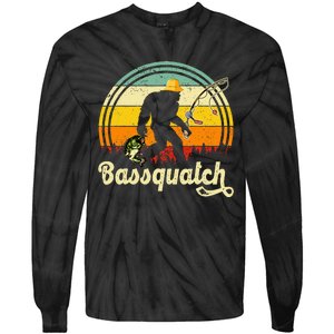 Funny Bigfoot Fishing Outdoor Fishing Gifts Tie-Dye Long Sleeve Shirt