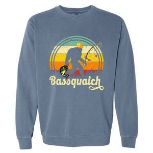 Funny Bigfoot Fishing Outdoor Fishing Gifts Garment-Dyed Sweatshirt